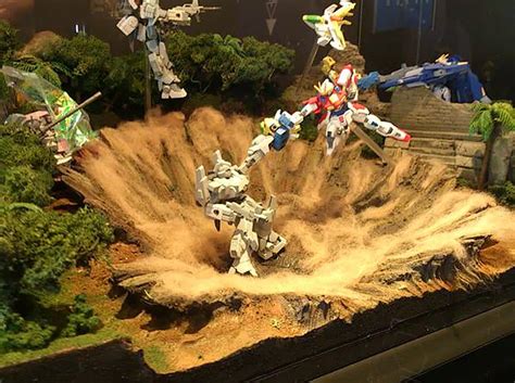 ガンダム ジオラマ：宇宙の戦いを小さな世界に閉じ込める